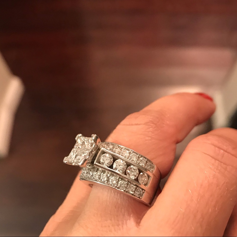 3.5 carat engagement /wedding band